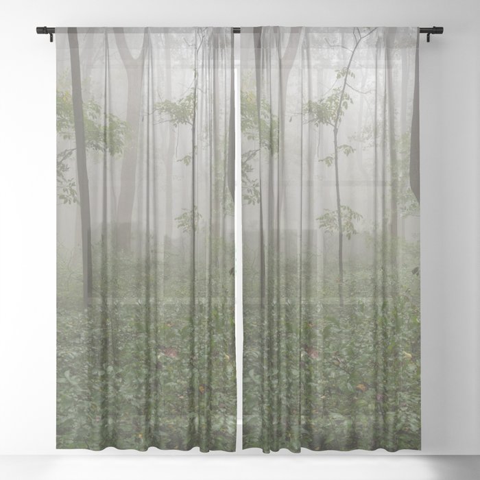 Smoky Mountain Summer Forest II - National Park Nature Photography Sheer Curtain