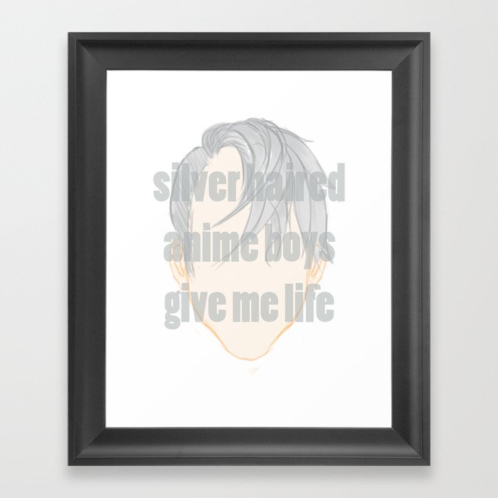 Silver Hair Anime Boys Framed Art Print By Lizthatsme Society6
