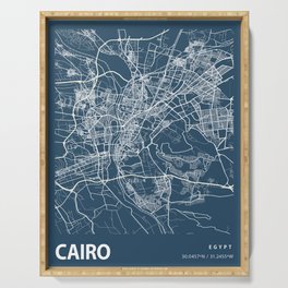 Cairo city cartography Serving Tray