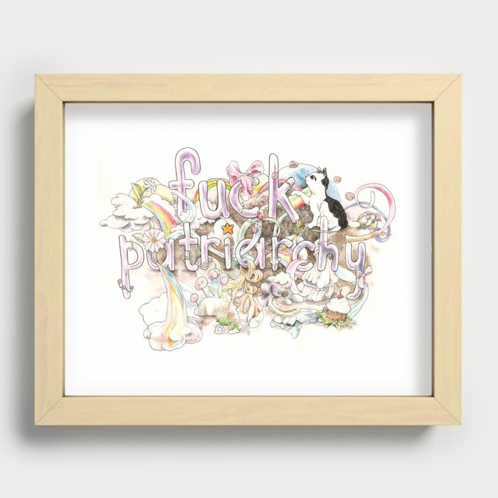 Fuck Patriarchy Recessed Framed Print