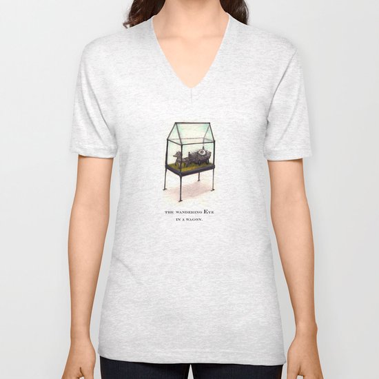 the wandering Eye in a wagon Unisex V-Neck