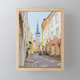 Pastel Streets of Tallinn, Estonia Framed Mini Art Print