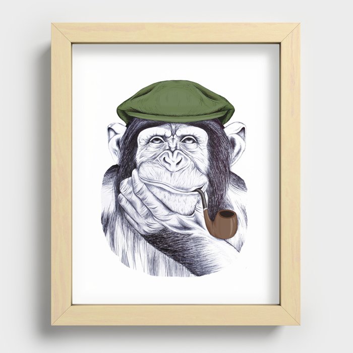 Wise Mr. Chimp Recessed Framed Print