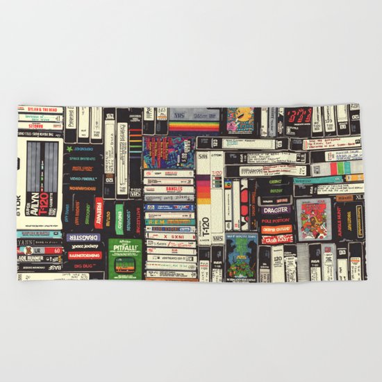 Cassettes, VHS & Atari Beach Towel