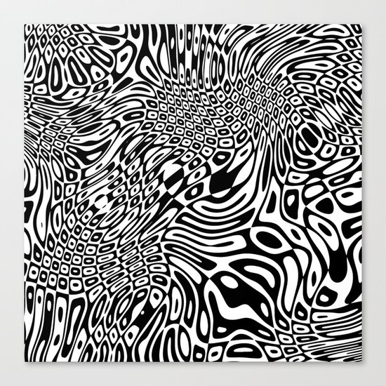 Black and white psychedelic optical illusion Canvas Print