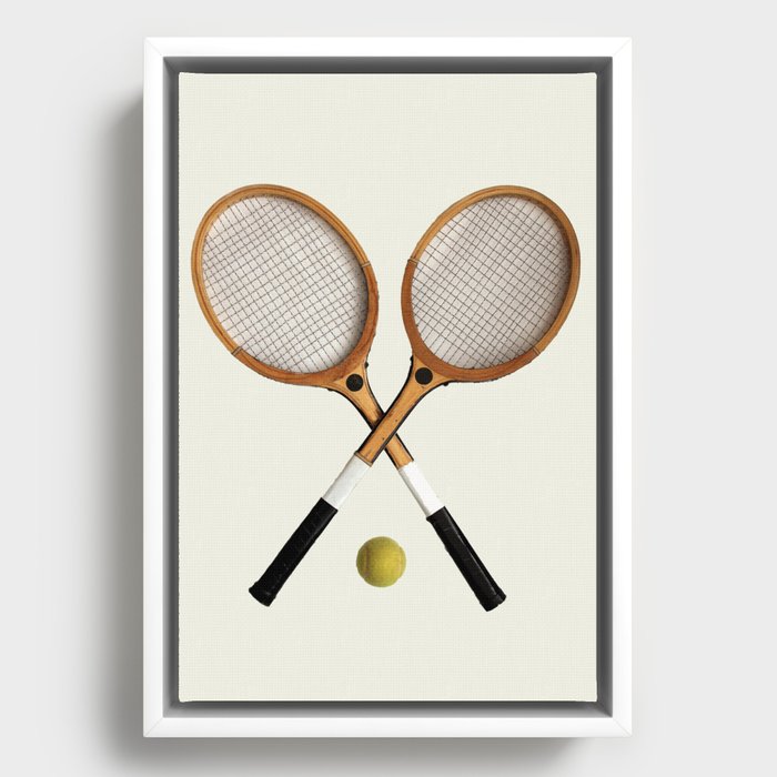 Vintage Tennis Rackets and tennis ball   Framed Canvas