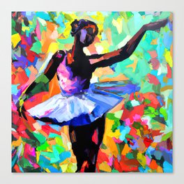 Ballerina dancing on stage Canvas Print