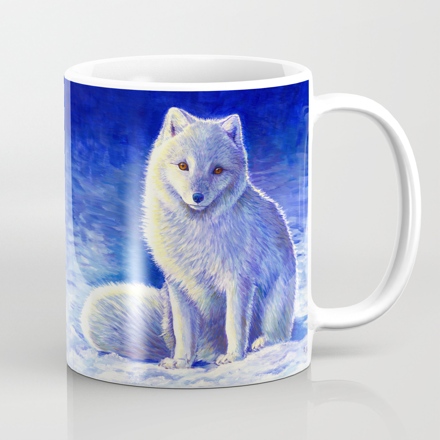 Peaceful Winter Arctic Fox Coffee Mug By Psychedeliczen Society6