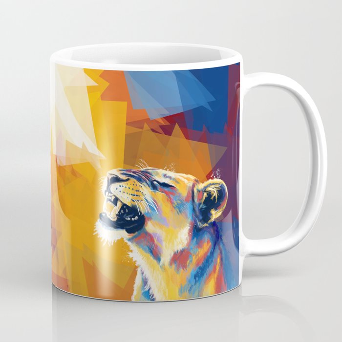 In the Sunlight - Lion portrait, animal digital art Coffee Mug