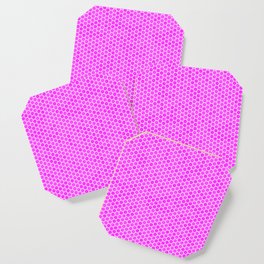 Large Hot Pink Honeycomb Bee Hive Geometric Hexagonal Design Coaster