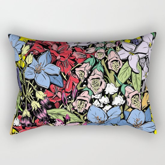 Flowers in Color Rectangular Pillow