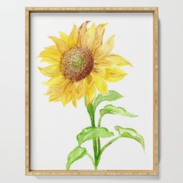 sunflower bright day Serving Tray