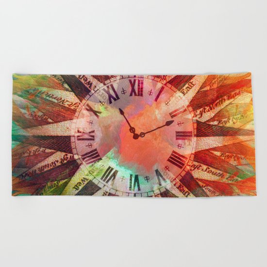 Synchronicity 11:11 Clock Face Time Design Beach Towel