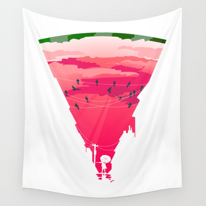 Melon rain - Summer in the city Wall Tapestry