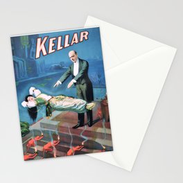 Vintage Levitation Kellar magic poster Stationery Card