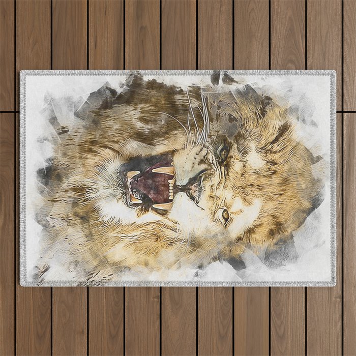 Wild Lion Outdoor Rug