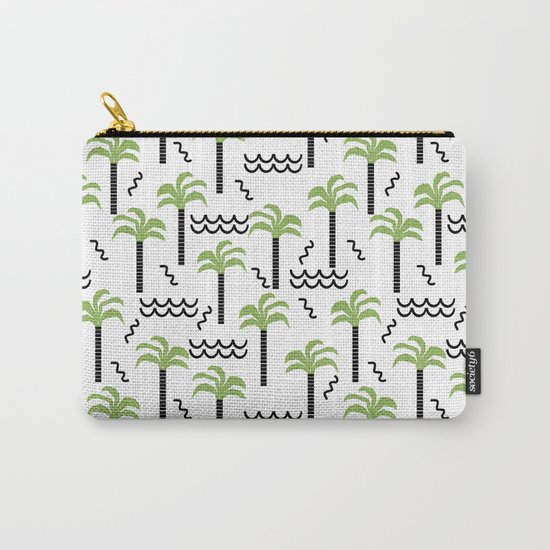 Palm trees tropical minimal ocean seaside socal beach life pattern Carry-All Pouch