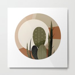 Midcentury Modern Desert Cactus Metal Print