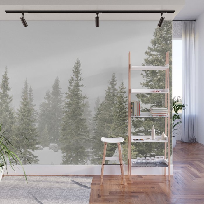 Winter Forest Trees Wall Mural