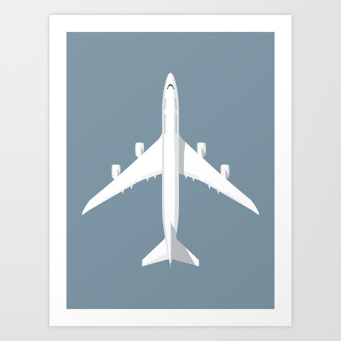 747-8 Jumbo Jet Airliner Aircraft - Slate Art Print