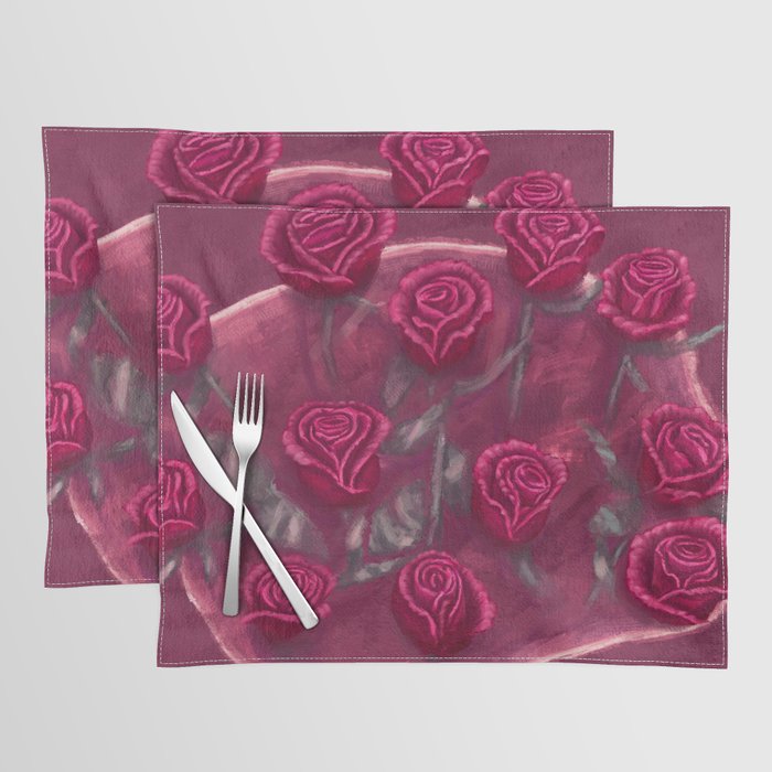 One Dozen Red Roses Painting Placemat