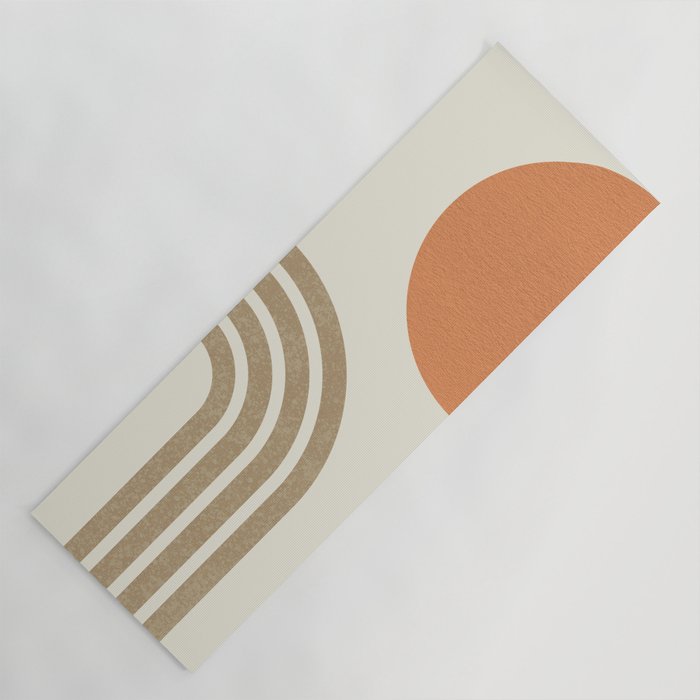Mid-Century Modern - Orange Sun & Rainbow Yoga Mat