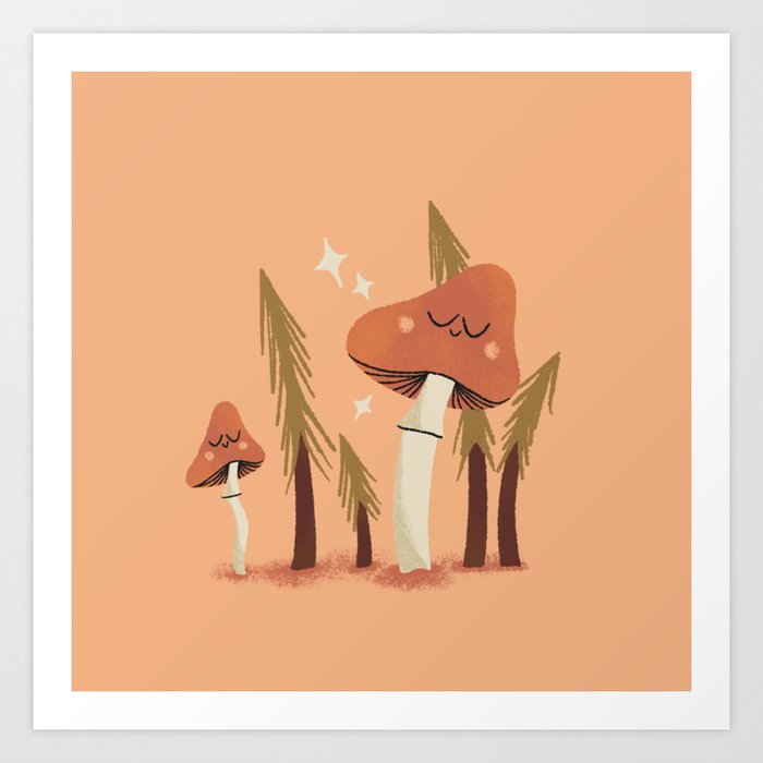 Funghi Forest Art Print