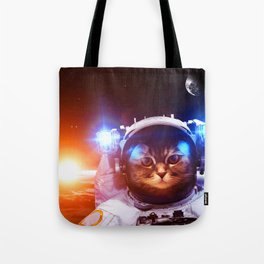 Funny Cat Astronaut #1 Tote Bag