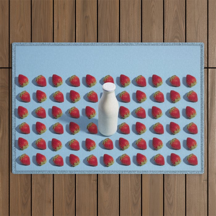 Strawberry milkshake Outdoor Rug