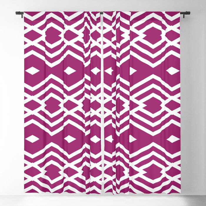 Magenta and White Stripe Diamond Pattern - Colour of the Year 2022 Orchid Flower 150-38-31 Blackout Curtain