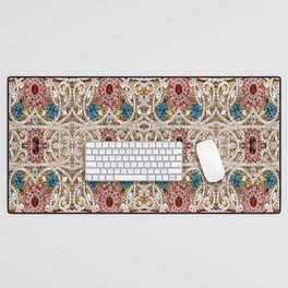 trendy girly fashion champagne gold silver turquoise burgundy red rhinestone Desk Mat