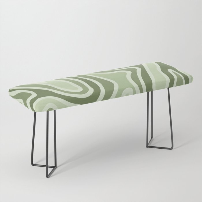 Abstract Retro Topographic Print - Green Bench