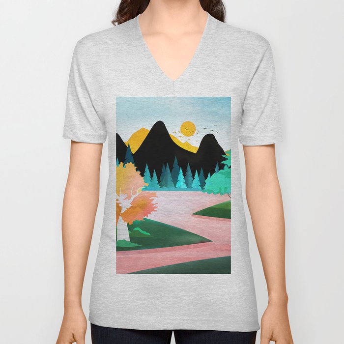 Colorful wilderness V Neck T Shirt