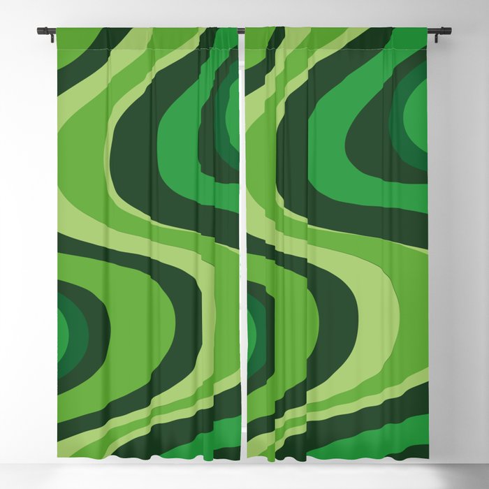 70’s Green Vibe Blackout Curtain