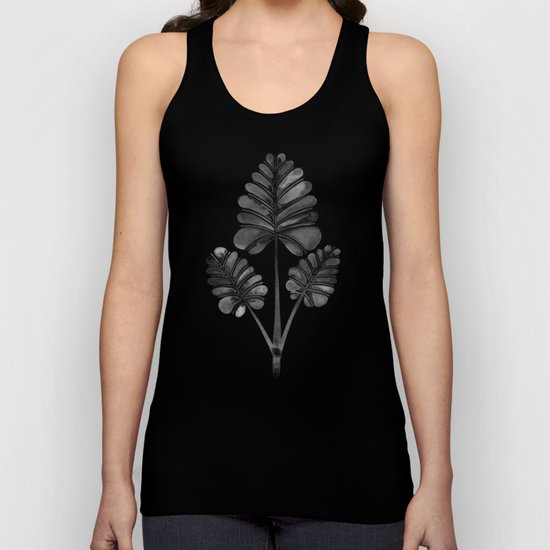 Tropical Palm Leaf Trifecta – Black Palette Unisex Tank Top