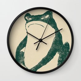 Grumpy Frog Unimpressed Matsumoto hoji Wall Clock | Matsumotohoji, Japan, Painting, Art, Woodblock, Unimpressed, Grumpy, Vintage, Frog, Traditional 