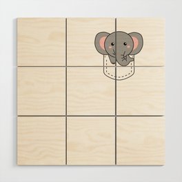 Elephant In Pocket Cute Elephants In Breast Pocket Wood Wall Art