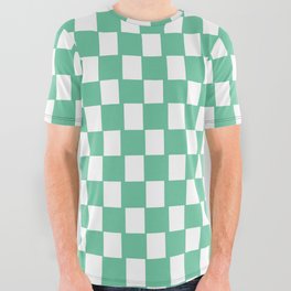 Alternate Checkerboard \\ Mint Color All Over Graphic Tee