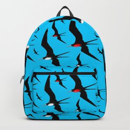 Frigate Birds Majestic Flight Backpack | Blackfeathers, Frigatebirds, Digital, Sky, Elegantbirds, Birdslovers, Birdwatching, Flockofbirds, Animal, Animallovers 
