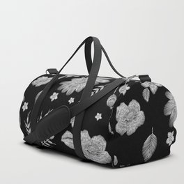 Embroidered Leaves & Flowers Duffle Bag