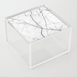 Abstract Monochrome Black White Geometric Marble Pattern Acrylic Box