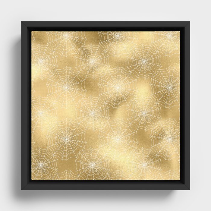 Gold Gothic Design Pattern Framed Canvas