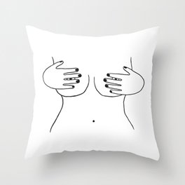 peek-a-boob Throw Pillow