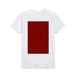 Japanese Waves (Red & Black Pattern) Kids T Shirt