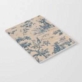 Antique Blue and White Outdoors Scenic Chintz Notebook