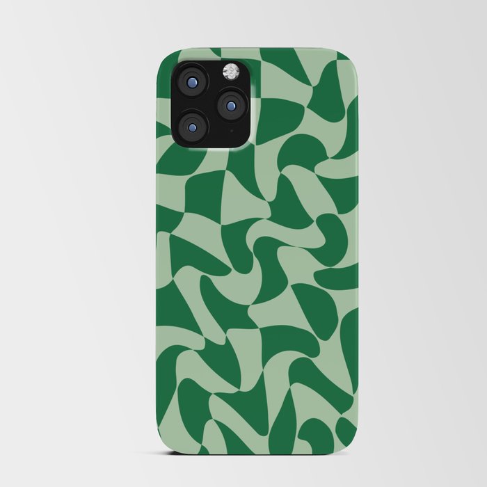 Wavy Check in Forest Green iPhone Card Case