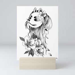 Smoking Kitsune Mini Art Print