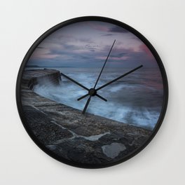 Set Adrift on Memory Bliss Wall Clock | Photo, Dorset, Coast, Sunset, Pier, Calm, Beauty, Sea, Beautiful, Curated 