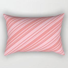 [ Thumbnail: Light Coral & Pink Colored Lines Pattern Rectangular Pillow ]