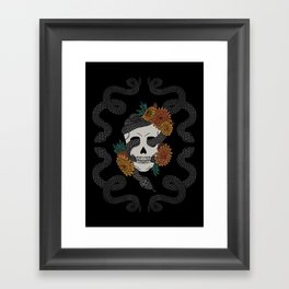 Skulls and Snakes - Black Framed Art Print